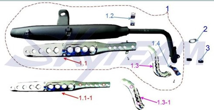 -6 Auspuff 50cc/EU3 KAT 