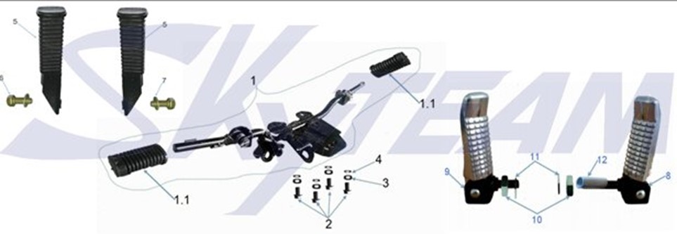 -6 PRO Fußraster Alu hinten links 1 Stück 