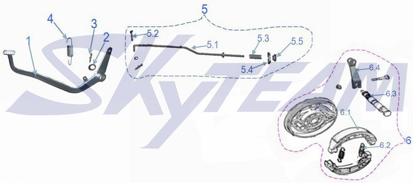 -8 Bremsstange 10" Räder komplett 