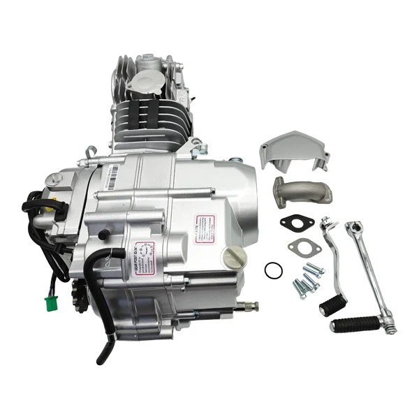 Motor 125cc ,  4 Gang/Handkupplung mit Anlasser & Kickstarter in Silber 