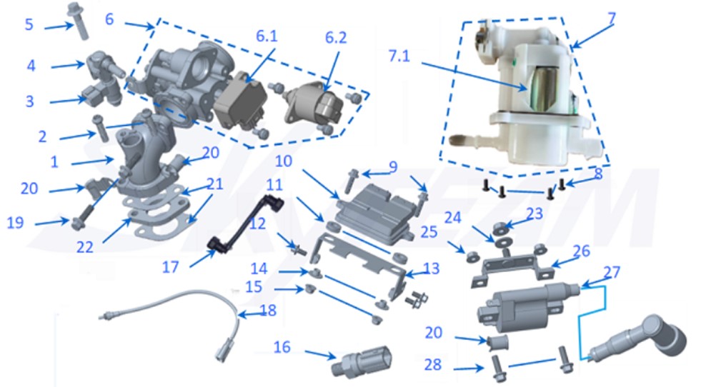 -6 EU 5 Pumpe Einspritzung Gen. II / E5 & E5+ Skymax 50 & 125 Abb. 7 