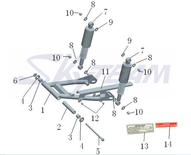 -ACE Achse Schwingarm M12x1.25 