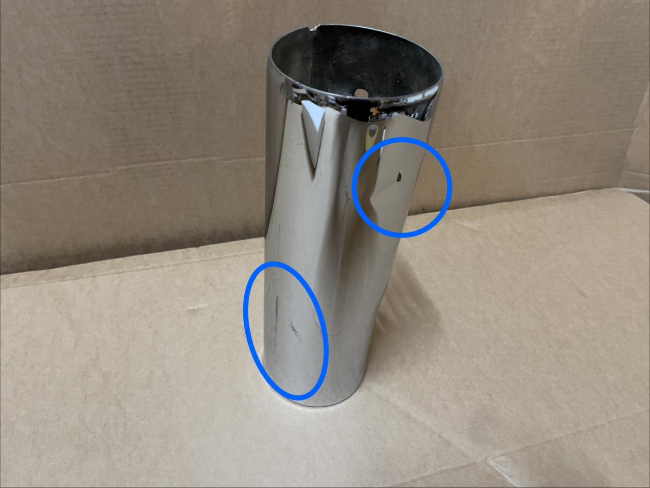 B-Ware F25 Hitzeblende mit e* Nr. PBR Auspuff Chrom 