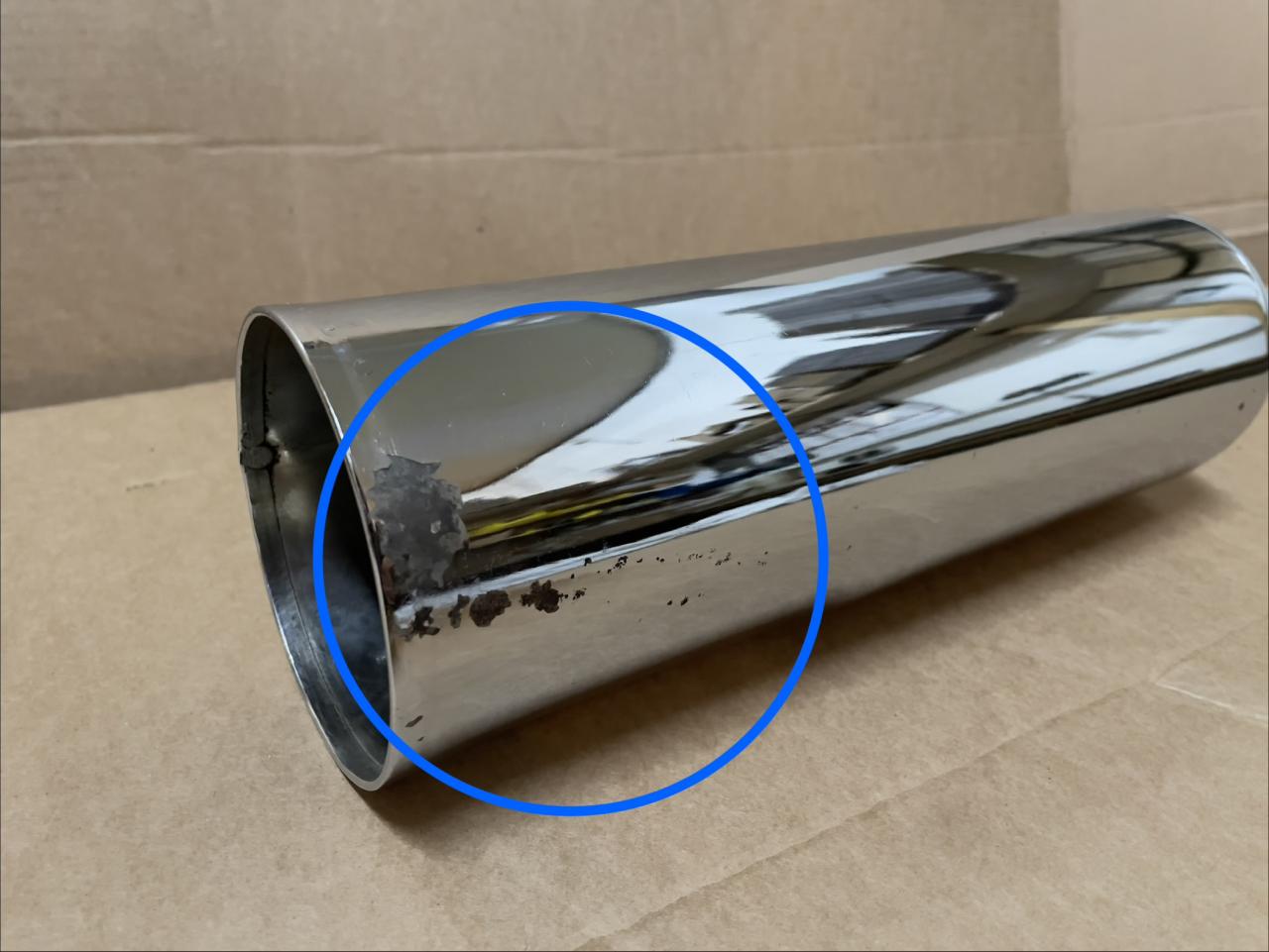 B-Ware F29 Hitzeblende mit e* Nr. PBR Auspuff Chrom 