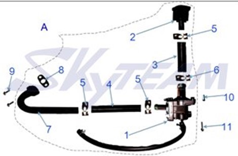 -6 Secondary Air System Auspuff 50cc/EU2-3 KAT 