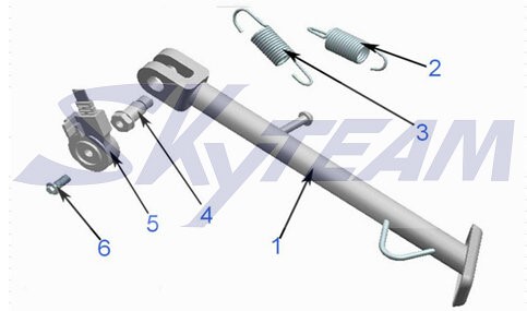 -8 Seitenständer 170mm 8" Räder 