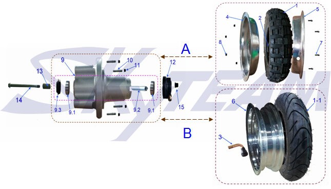 -8 Tachoantrieb 8" Räder 