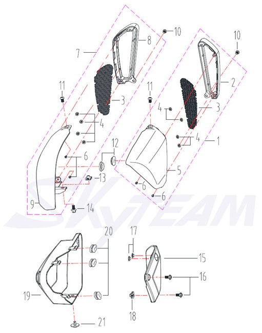-8G Verkleidung links X-Bongo 50 & 125 Abb. 7 