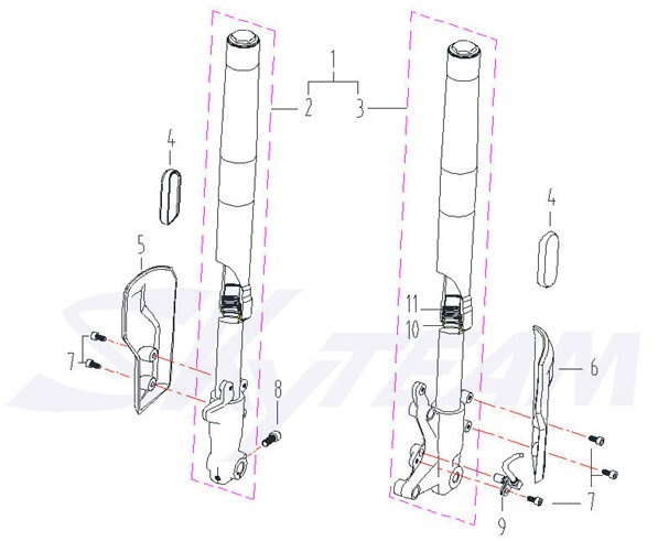 -8G Protektor links Vordergabel X-Bongo Abb. 6 
