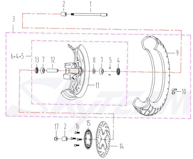 -8G Ring Speed-Sensor vorn X-Bongo Abb. 15 