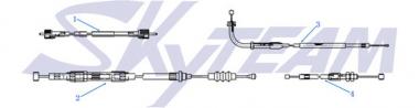 -6 Kupplungszug 104cm/125cc STD. Sekundärkupplung (Hebel hinten an Kupplungsabdeckung) 