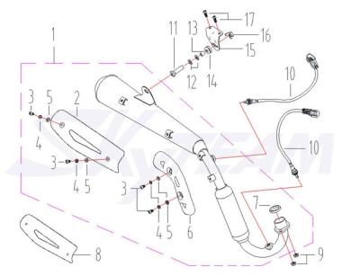 -8G Hitzeblech Auspuff X-Bongo 50 & 125 EU5+ Abb. 8 