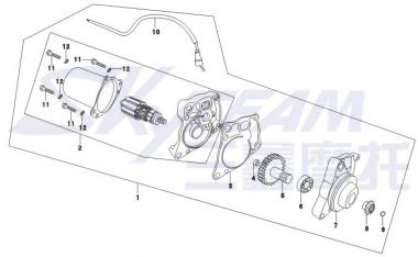 ANLASSER KOMPLETT PASSEND 50cc & 125cc SKYTEAM ABB. 1 