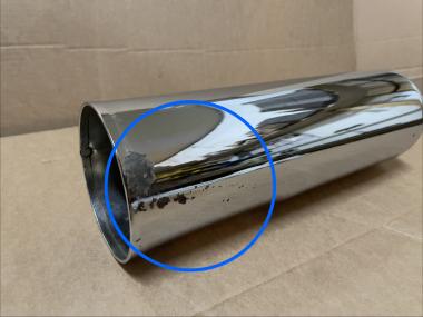 B-Ware F29 Hitzeblende mit e* Nr. PBR Auspuff Chrom 