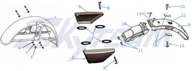 -ACE Schraube M6x25 - Schutzblech hinten 1 Stück 