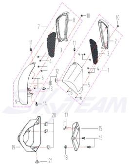 -8G Verkleidung links X-Bongo 50 & 125 Abb. 7 