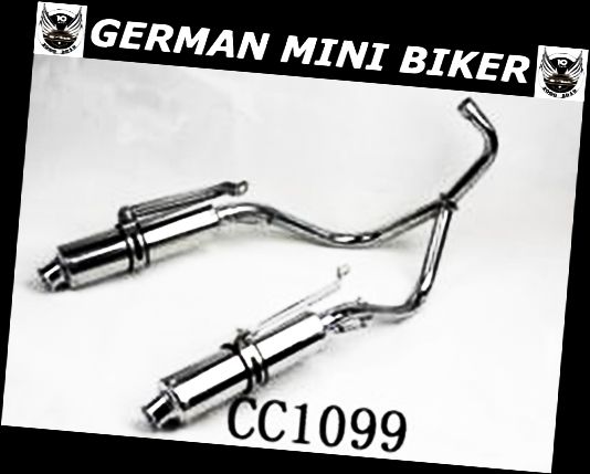 Artikelbild 1 des Artikels “Auspuff Doppel-Rohr Skymax-Skymini-Monkey-PBR-Gorilla Vergaser EU 0-3  CC1099 “