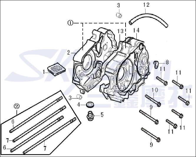 Artikelbild 1 des Artikels “Gehäusehälfte 125cc Motor Rechts “