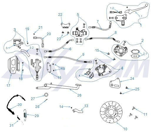 Artikelbild 1 des Artikels “-8/-6 E4/E5/E5+ Bremsbeläge hinten - Bremssattel hinten - CBS-Bremssystem Abb.4.1 “