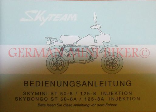 Artikelbild 1 des Artikels “Bedienungsanleitung Skymini/Skybongo Deutsch - EU5 50 & 125cc “