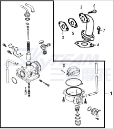 Artikelbild 1 des Artikels “Vergaser PZ19 e-Carb Skymini/Skybongo/Skymax 125cc Abb. 1 “