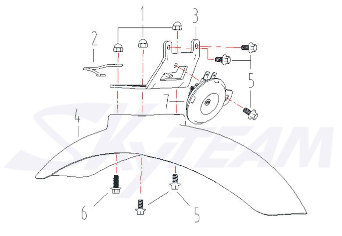 Artikelbild 1 des Artikels “-8G Schutzblech vorn schwarz X-Bongo Abb. 4 “