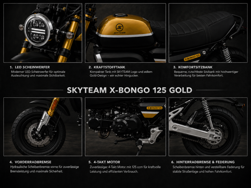 Artikelbild des Artikels “Skyteam - X-BONGO 125 E5+ ABS GOLD/BLACK SPECIAL-EDITION-GOLD “