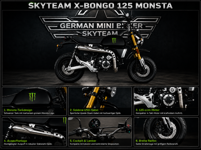 Artikelbild des Artikels “Skyteam - X-BONGO 125 ABS MATT-BLACK-MONSTA E5+ NEU 2026 “