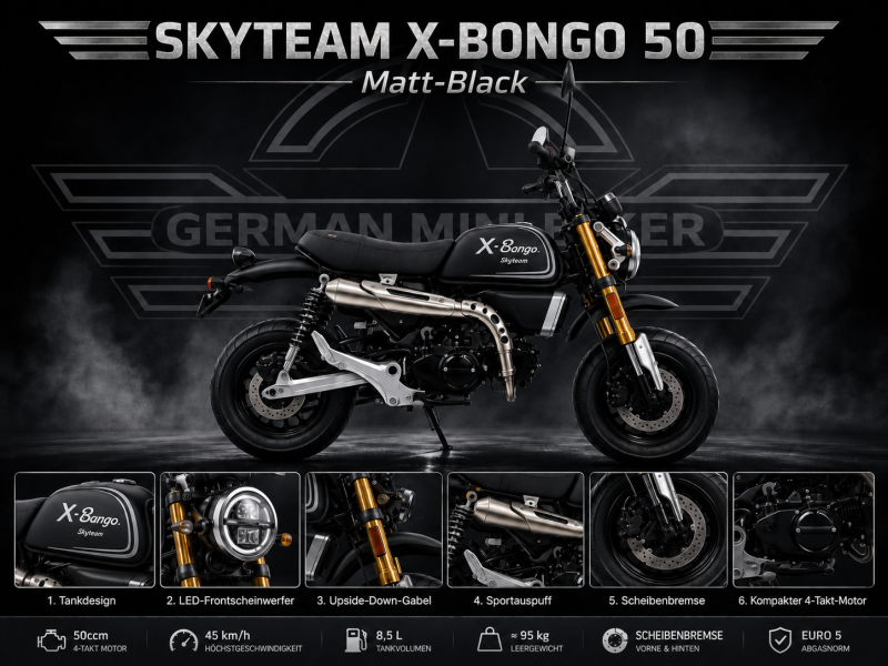 Artikelbild des Artikels “Skyteam - X-BONGO 50 MATT-BLACK E5+ NEUHEIT 2026 “
