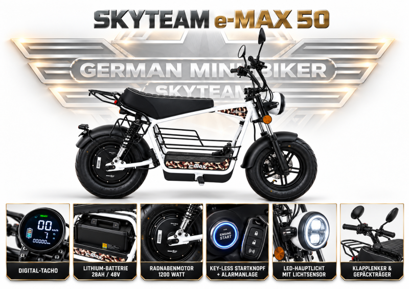 Artikelbild des Artikels “E-Max 50 White-Edition mit Klapplenker! “