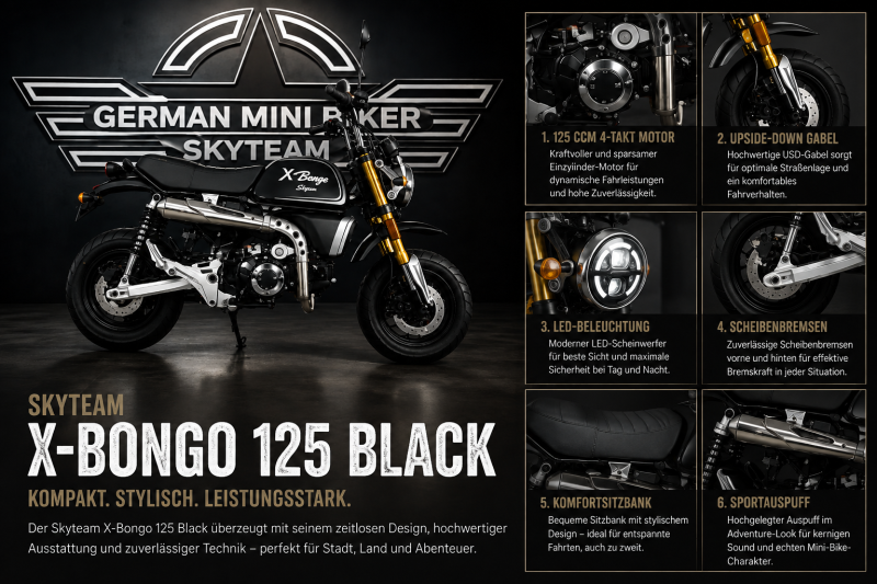 Artikelbild des Artikels “Skyteam - X-BONGO 125 ABS MATT-BLACK E5+ NEUHEIT 2026 “