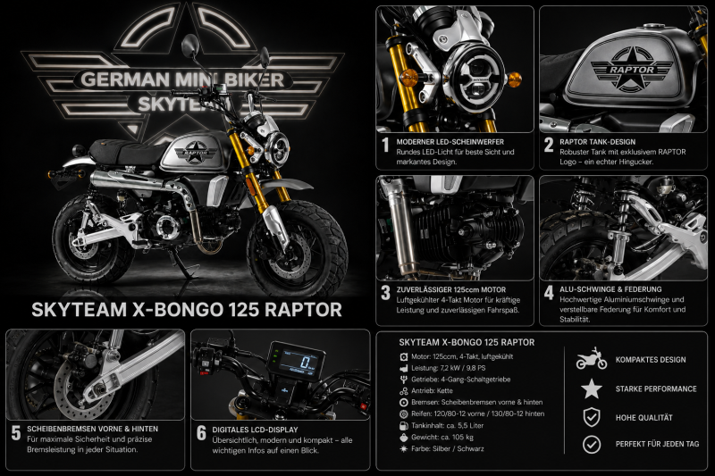 Artikelbild 3 des Artikels “Skyteam - X-BONGO 125 ABS MATT-TITAN-F22 RAPTOR E5+MODELL NEU 2026 “