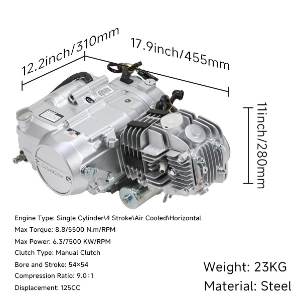 Artikelbild 3 des Artikels “Zongshen Motor 125cc 4 Gang/Handkupplung Silber “