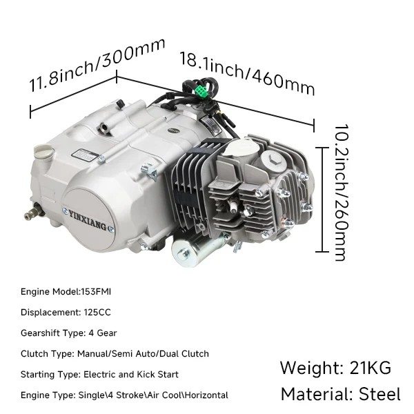 Artikelbild 3 des Artikels “YX Motor 125cc HALBAUTOMATIC SILBER “