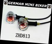 Blinker Retro Chrom-Black rund ZHD813 1 Paar 