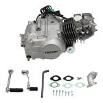 YX Motor 125cc/Euro 3/4/5/5+,  4 Gang/Handkupplung mit Anlasser & Kickstarter in Silber 