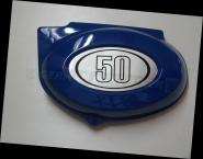 Seitendeckel Batterie 50cc Links dunkel Metallic-BLAU 