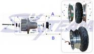 -8 Vorderrad Chrom komplett 8" Rad 