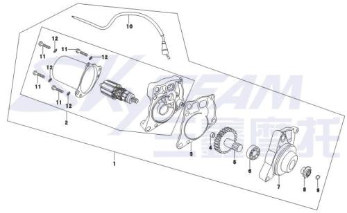 Artikelbild des Artikels “ANLASSER Silber KOMPLETT PASSEND 50cc & 125cc SKYTEAM ABB. 1 “