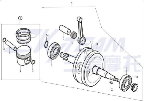 Artikelbild des Artikels “KOLBEN 125CC KOMPLETT FÜR LONCIN 1P52FMI ABB.1 “