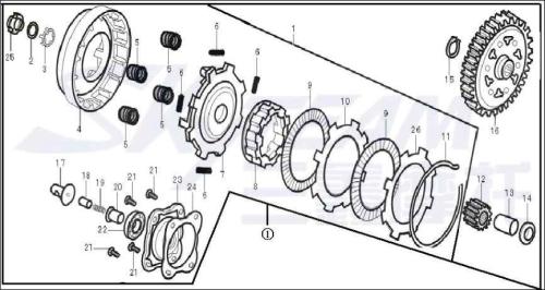 Artikelbild des Artikels “KUPPLUNG 50cc KOMPLETT passend 139-FMA Motor ABB. 1 “