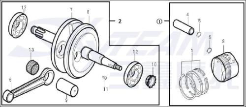 Artikelbild des Artikels “Kolben 50cc mit Ringe & Kolbenbolzen ABB.1 “