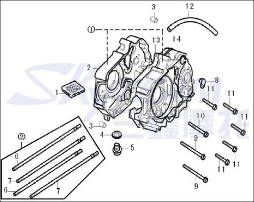 Artikelbild des Artikels “Gehäusehälfte 125cc Motor Links “